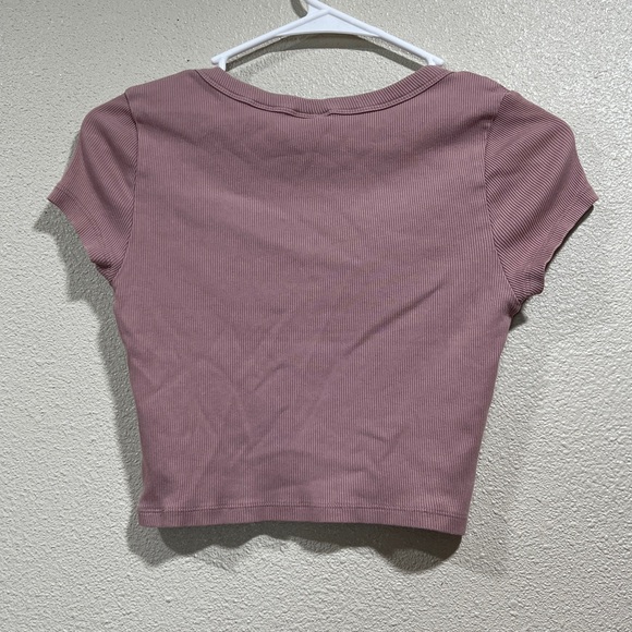 H&M Divided Pink Ribbed Crop Top - Picture 3 of 5